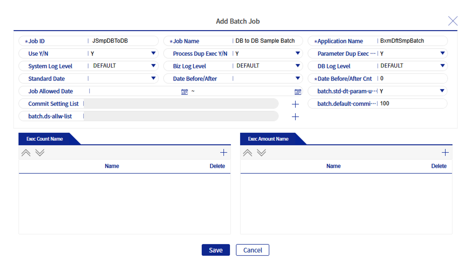 Registering Batch Job Information