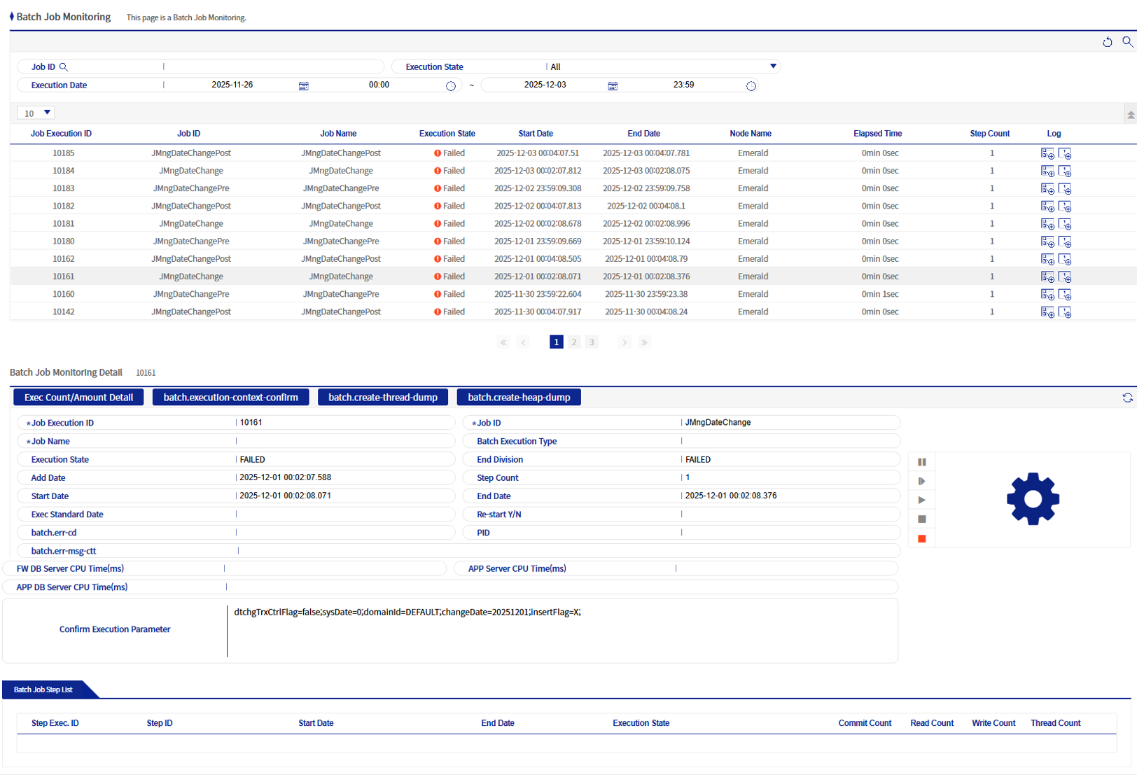 Batch job monitoring