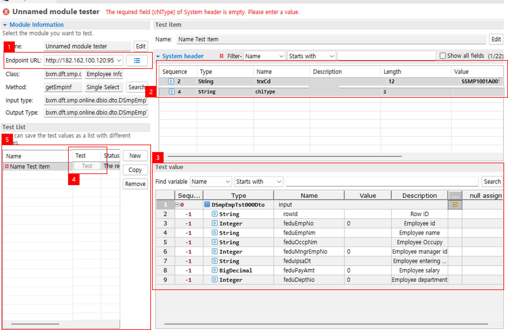 Module Test Description