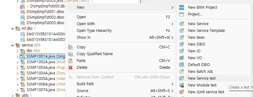 Creating a Service Test