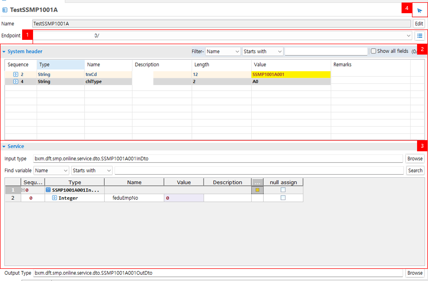 Service Test Case Description