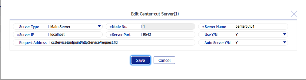 Center-Cut Server Add/Modify Popup