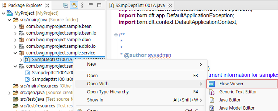 Select Flow Viewer menu