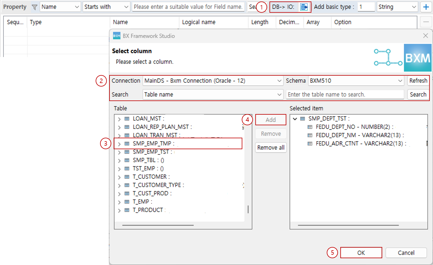 Add via DB→IO Function