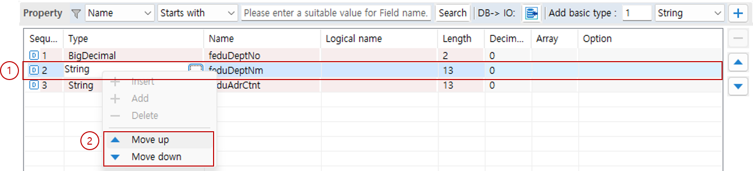 Change Order via Context Menu