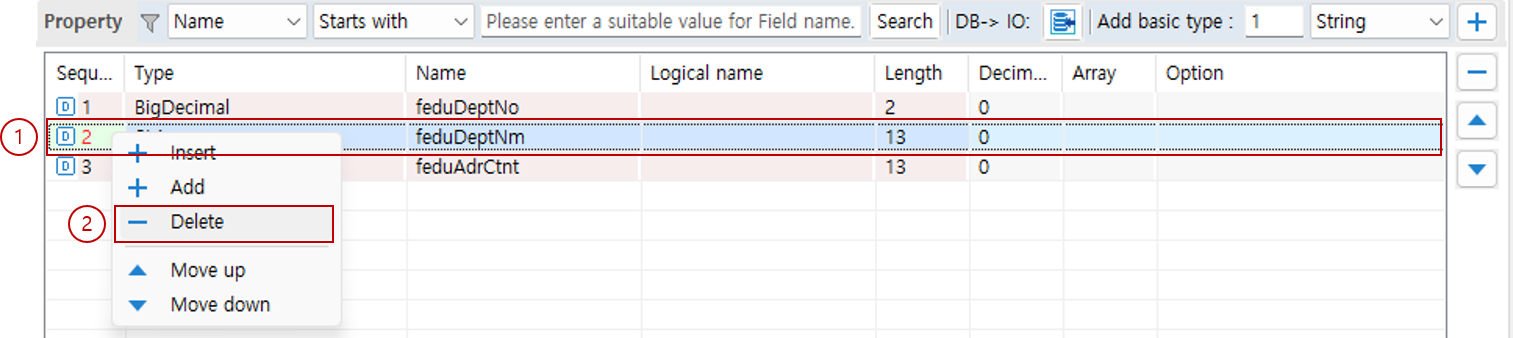 Delete via Context Menu