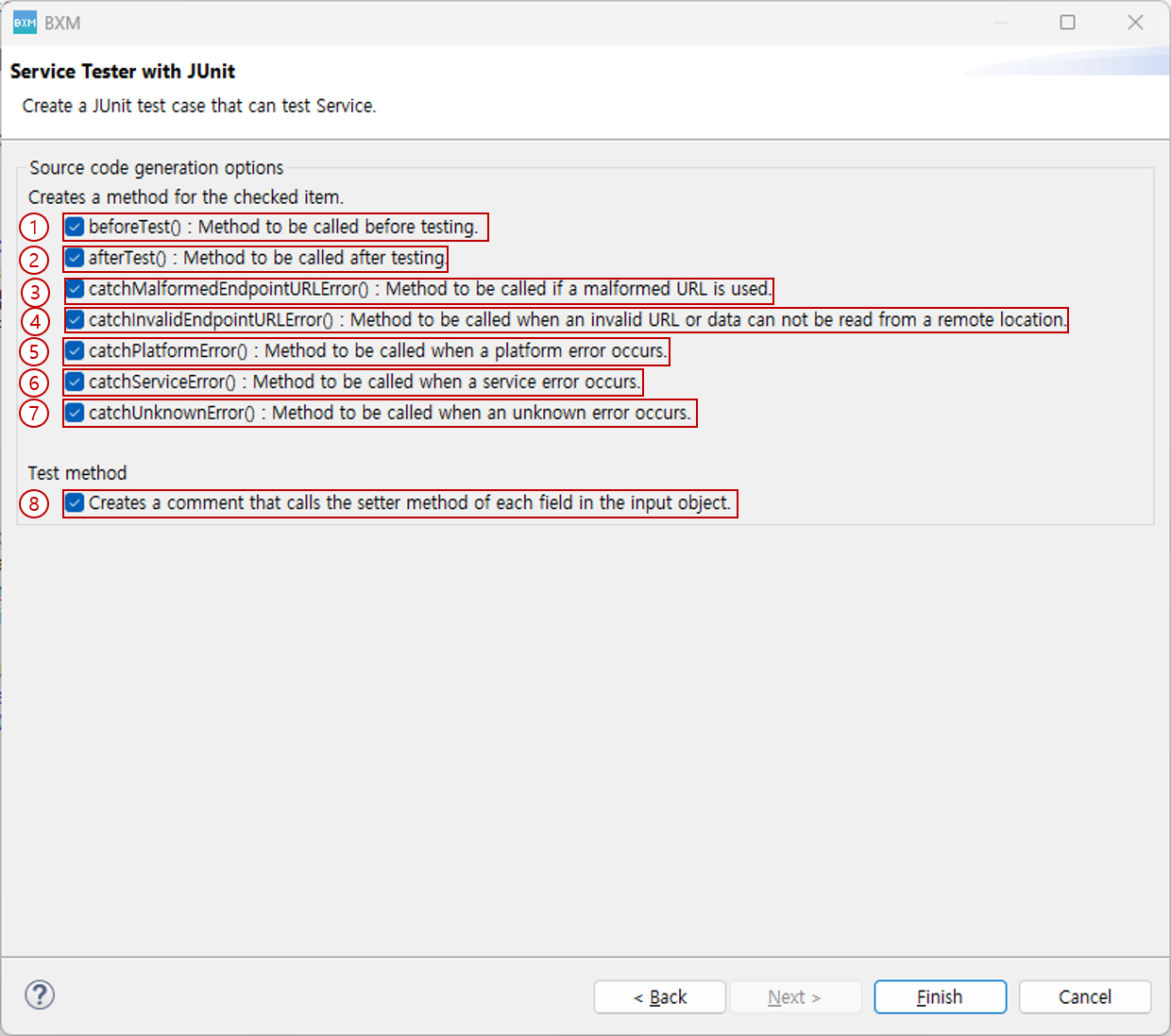 Code generation options