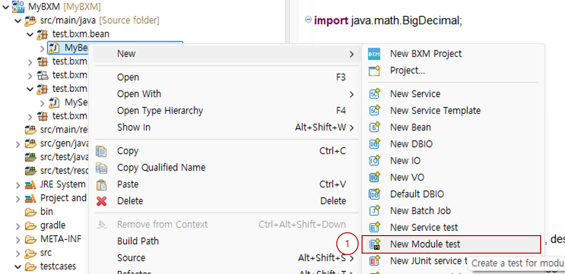 Create a new module test