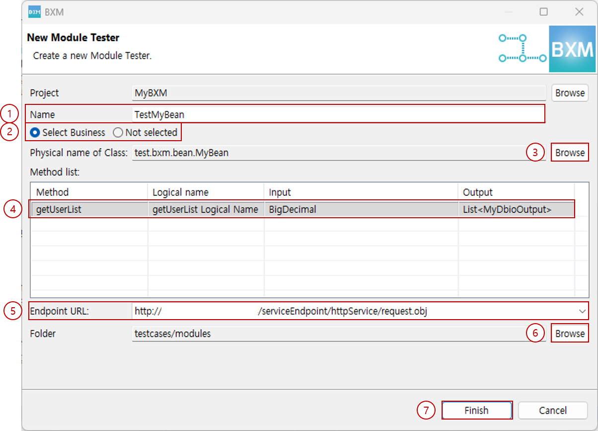 New Module Test wizard