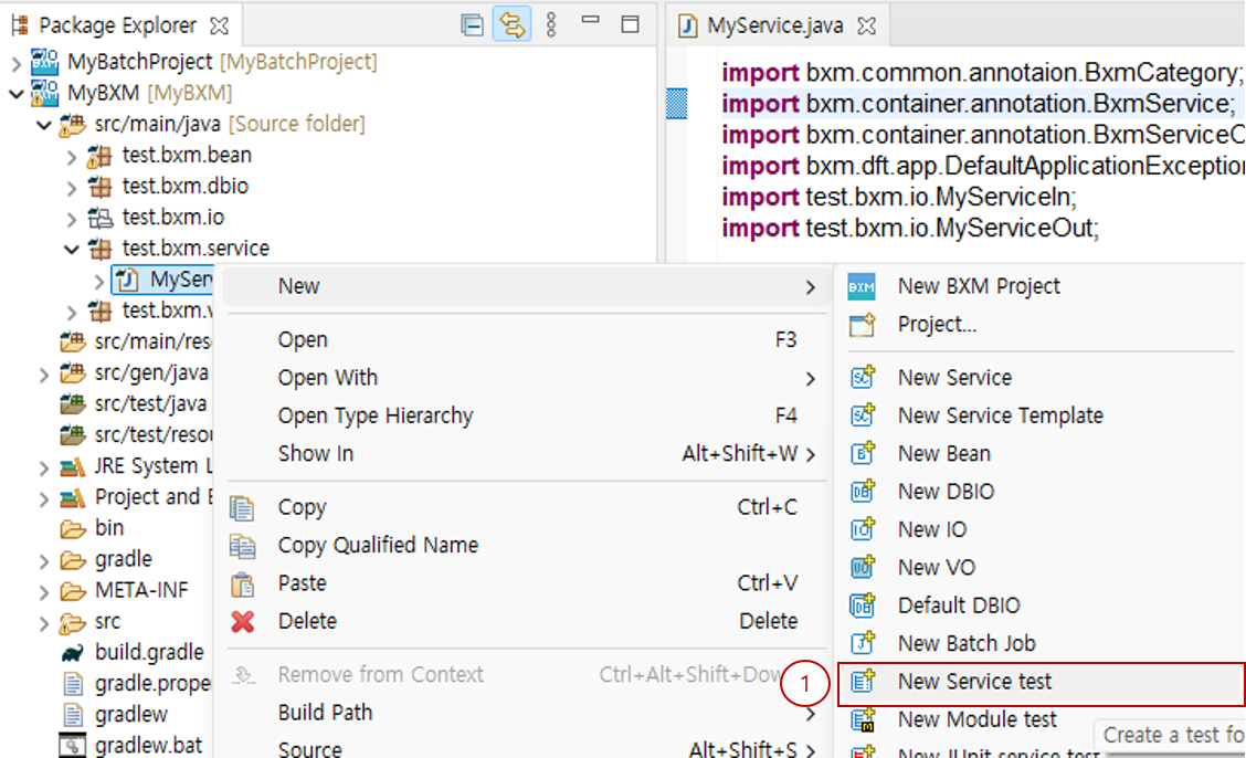 Create a New Service Test
