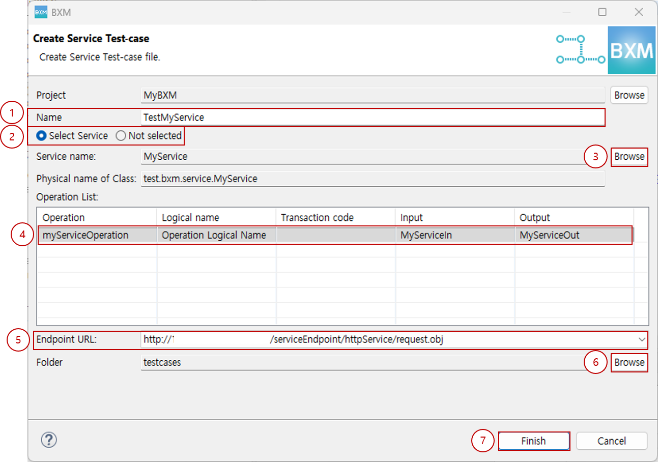 New Service Test Wizard