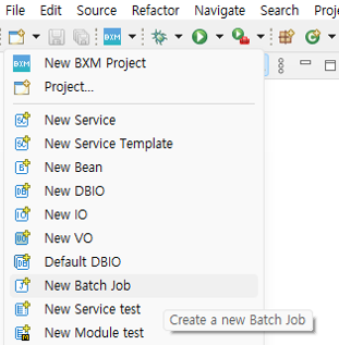 Select New Batch Job menu