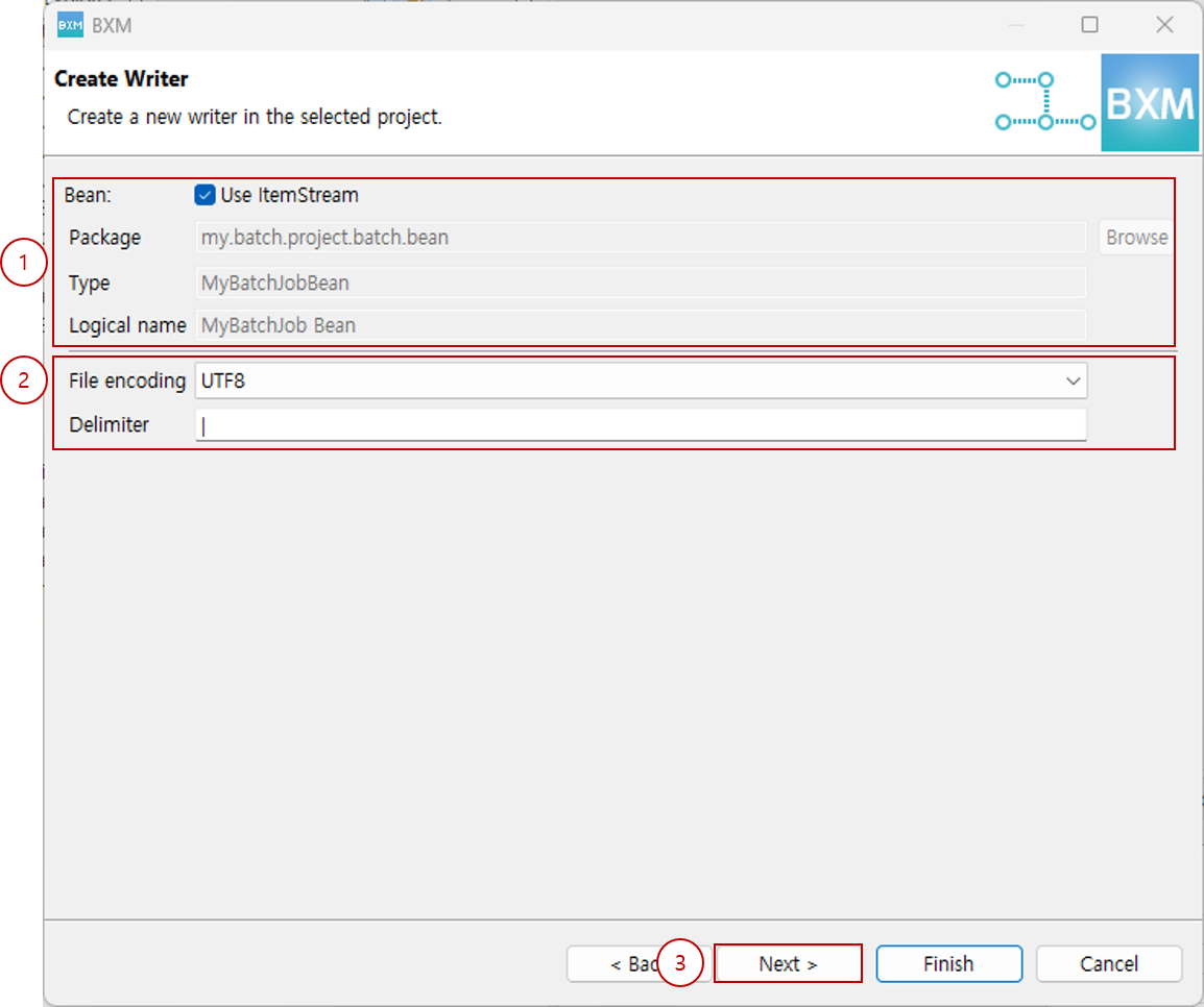 File Write Source(Delimited) type page