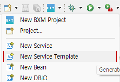 Select New Service Template menu