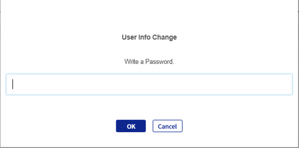 Password confirmation before changing user information
