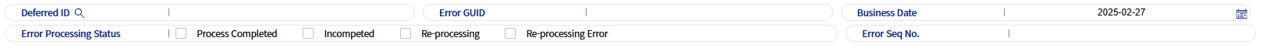 Search area of deferred process error log inquiry