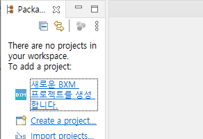 새로운 BXM 프로젝트 생성