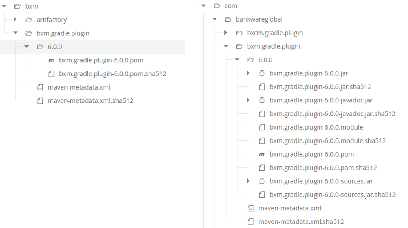 공개 repository에 업로드된 BXM Gradle 플러그인